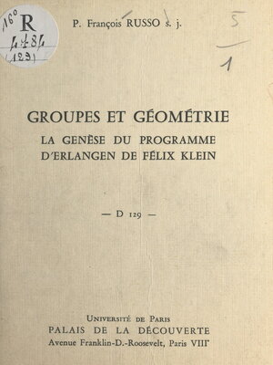 cover image of Groupes et géométrie